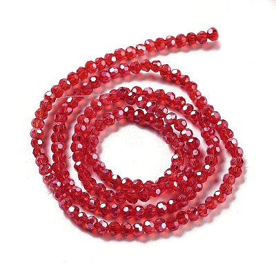 Electroplate Transparent Glass Beads Strands EGLA-A035-T3mm-A01-1