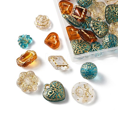 50Pcs 10 Styles Acrylic Beads OACR-FP0001-14-1