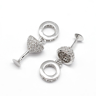 Large Hole Brass Micro Pave Cubic Zirconia European Dangle Charms CPDL-E027-02P-1