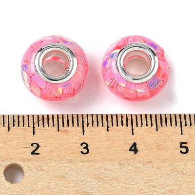 Transparent Resin Rondelle European Beads RESI-S023-31-1