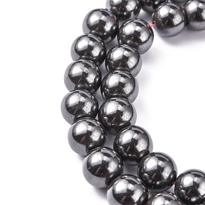 Magnetic Synthetic Hematite Beads Strands X-G-Q893-12mm-1