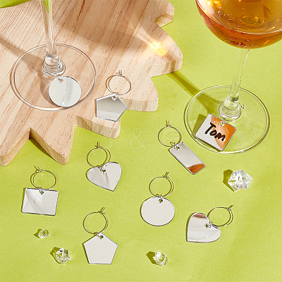 Acrylic Wine Glass Charms AJEW-GA00008-1