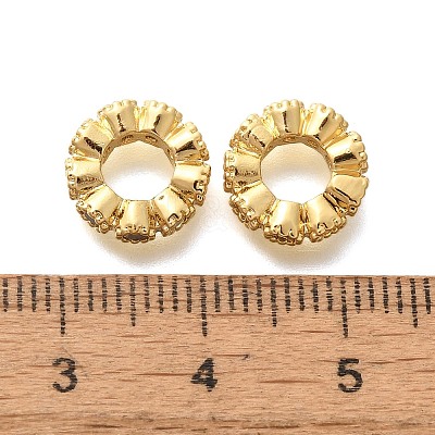 Rack Plating Brass Micro Pave Claer Cubic Zirconia European Beads KK-H508-15B-1