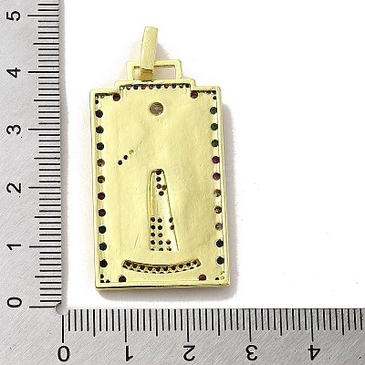 Brass Micro Pave Cubic Zirconia Pendants with Enamel KK-H458-05G-02-1