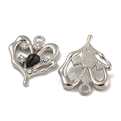 Rack Plating Alloy Rhinestone Pendants PALLOY-F312-24P-1