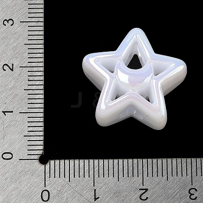 UV Plating Opaque Acrylic European Beads AC-CBA6658-04A-1