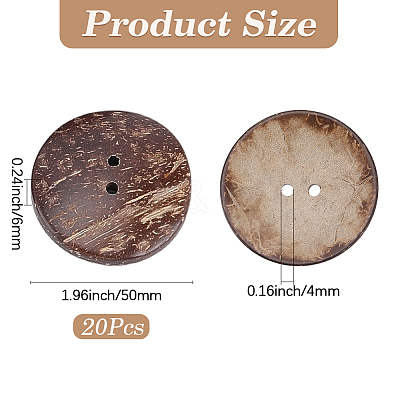 20Pcs Coconut Buttons COCO-CY0001-01-1