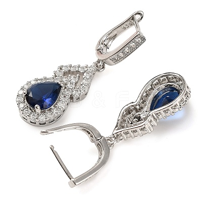 Gourd Rack Plating Brass Micro Pave Cubic Zirconia Hoop Earrings EJEW-I304-13P-03-1