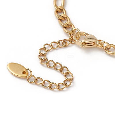 Polymer Clay Rhinestone Disco Ball Link Bracelet with Figaro Chains BJEW-JB09478-1