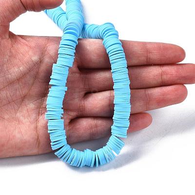 Flat Round Handmade Polymer Clay Beads CLAY-R067-10mm-36-1