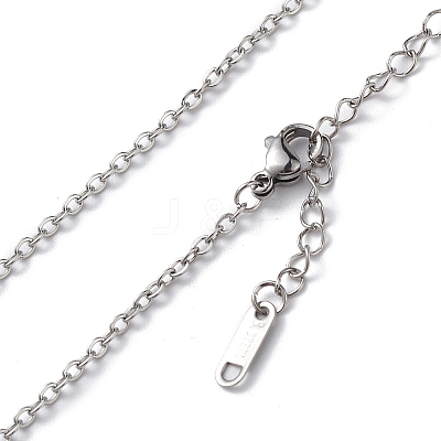 Non-Tarnish 304 Stainless Steel Cable Chain Necklace for Men Women NJEW-K245-025D-1
