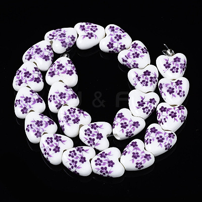 Handmade Porcelain Ceramic Beads Strands PORC-S502-041F-1