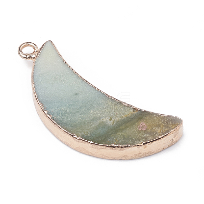 Electroplate Natural Amazonite Pendants G-S329-014B-1