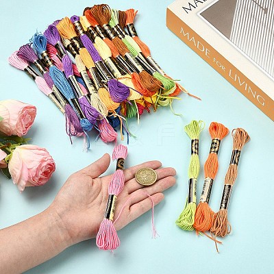 6Bundles 6 Colors Polyester Embroidery Floss OCOR-YW0001-24E-1