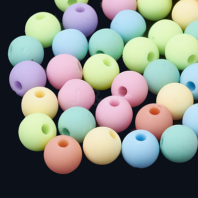 Rubberized Style Acrylic Beads X-MACR-S281-47-8mm-1
