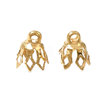 Flower Brass Bead Cap Bails KK-CBA1A60-23A-G-1