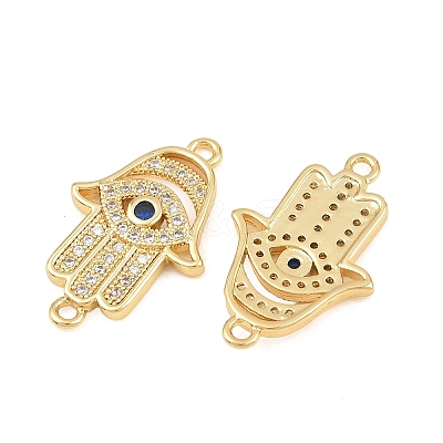 Brass Micro Pave Marine Blue Cubic Zirconia Connector Charms CU-CBAB719-07G-B-1