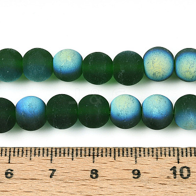 Frosted Transparent Glass Beads Strands GLAA-T032-T8mm-MBB22-1