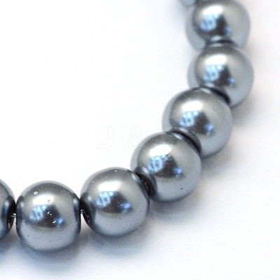 Baking Paint Pearlized Glass Pearl Round Bead Strands X-HY-Q003-10mm-12-1
