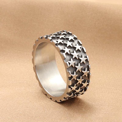 Punk Style 304 Stainless Steel Finger Rings for Men FS-WG83721-01-1