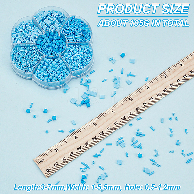 105G 7 Styles Frosted Opaque Glass Seed Beads Set SEED-GO0001-11C-1