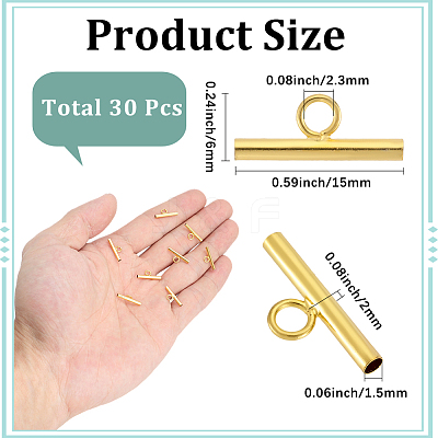 30Pcs Steel Tube Bead FIND-SC0019-09-1