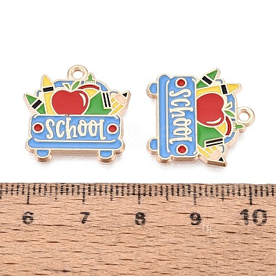 Back to School Alloy Enamel Pendants ENAM-Q004-01KCG-26-1