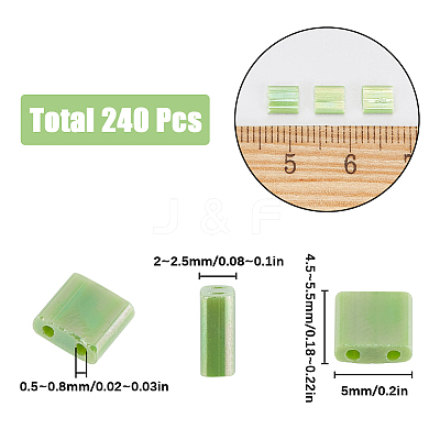 240Pcs 2-Hole Baking Paint Opaque Colours Glass Seed Beads SEED-SC0001-12E-1