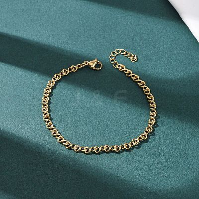 304 Stainless Steel Chain Bracelets BJEW-P376-03G-1