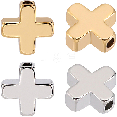 60Pcs 2 Colors Brass Beads KK-CN0002-95-1