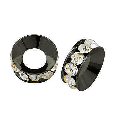 Brass Rhinestone Spacer Beads RB-A020-9mm-01B-1