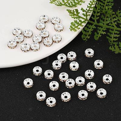 Brass Grade A Rhinestone Spacer Beads RB-A014-Z8mm-14S-1