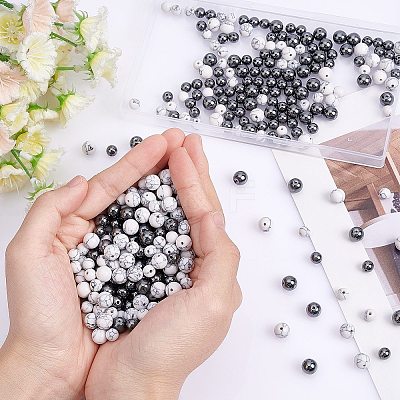 400Pcs 4 Style Synthetic Gemstone Beads G-FH0001-53-1