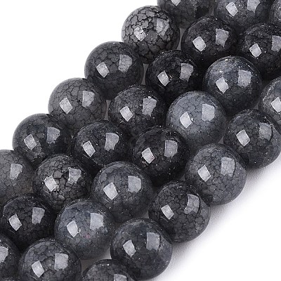 Baking Paint Crackle Glass Beads Strands GLAA-Q106-03A-01-1