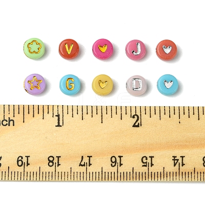 200Pcs Opaque Acrylic Beads PACR-FS0001-03-1