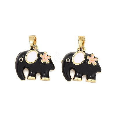 Brass Enamel Pendants KK-T001-04G-D-1