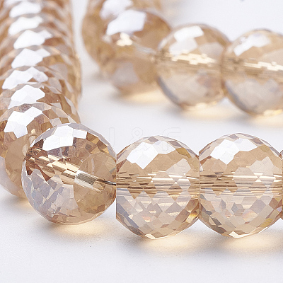 Electroplated Glass Beads Strands X-EGLA-Q092-8mm-A10-1