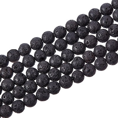 Synthetic Lava Rock Beads Strands G-S277-6mm-01-1