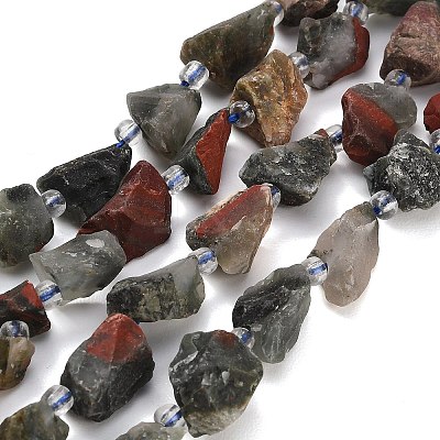 Raw Rough Natural African Bloodstone Beads Strands GG-CBA0B77-A09-01-1
