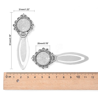 Tibetan Style Bookmark Cabochon Settings X-TIBE-S157-AS-NR-1