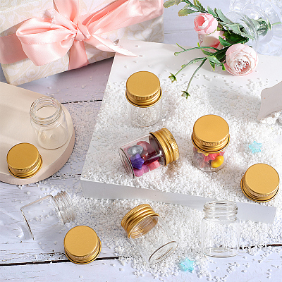 20Pcs Clear Glass Bottles Bead Containers CON-SC0001-11G-01-1