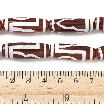 Rice Shape Tibetan Style dZi Beads Strands G-A269-A10-01-1