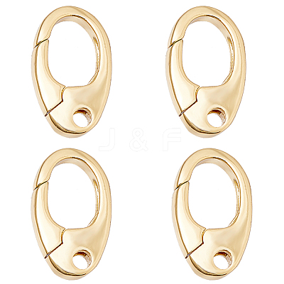 4Pcs Brass Spring Gate Rings KK-HS0001-91G-1