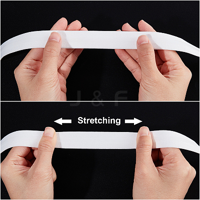 Imitation Nylon Flat Elastic Non-slip Band OCOR-WH0089-02A-02-1