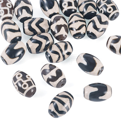 20Pcs 5 Styles Tibetan Style dZi Agate Beads G-TA0002-67-1