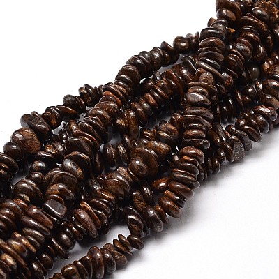 Natural Bronzite Chip Beads Strands G-E271-127-1