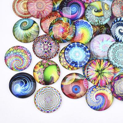 Flat Back Glass Cabochons GGLA-S047-04A-12mm-1
