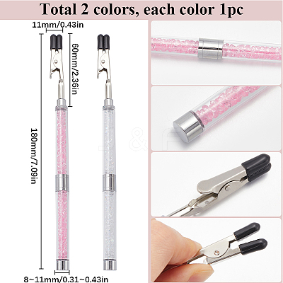 2Pcs Iron and PVC and Acrylic Alligator Memo Clips FIND-SC0011-25C-1