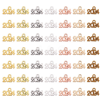 140Pcs 7 Colors Alloy Pendants FIND-TA0004-55-1