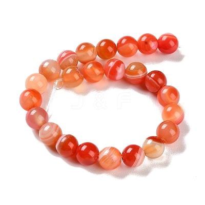 Natural Striped Agate/Banded Agate Beads Strands G-Z060-A01-B19-1